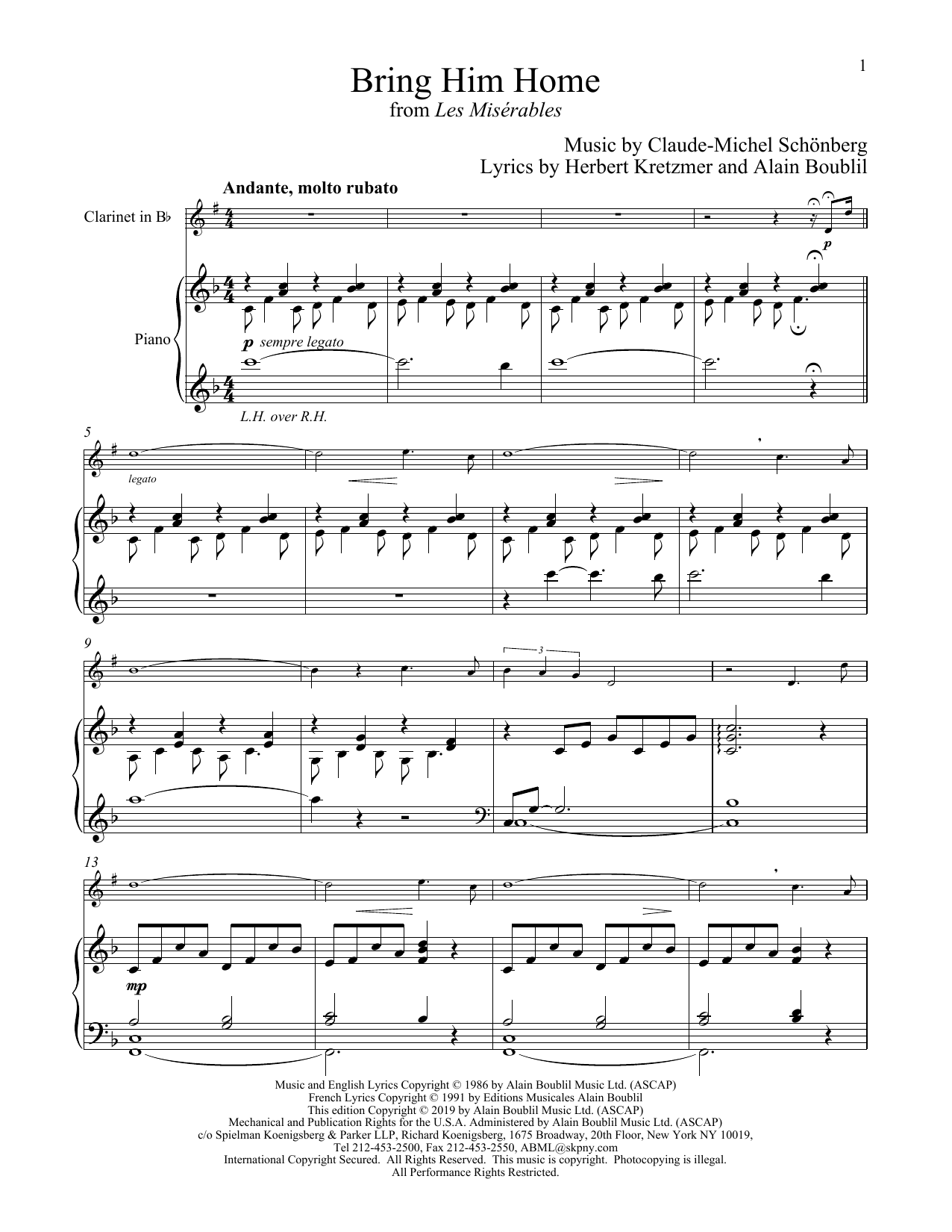 Produktbild zu: Bring Him Home (from Les Miserables)