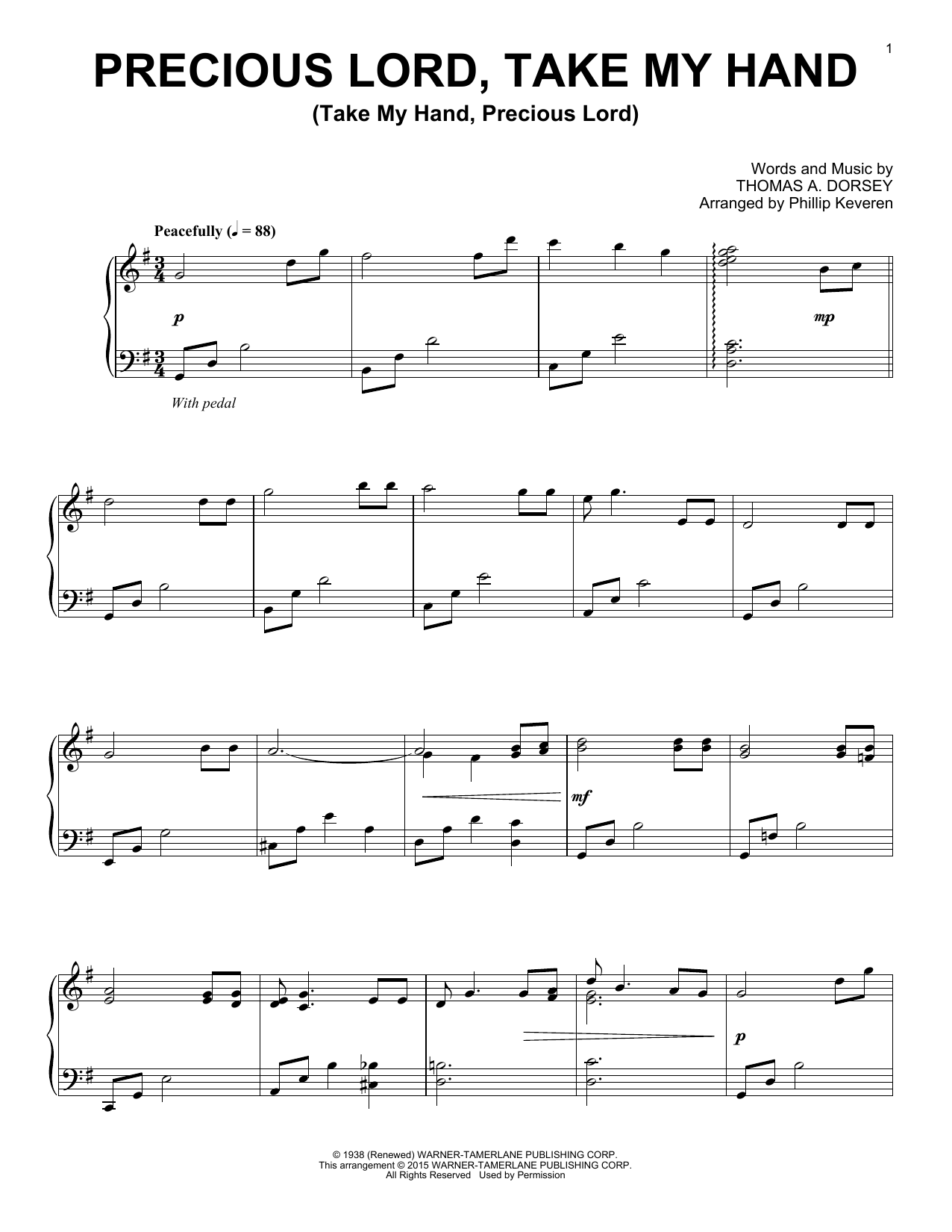 Produktbild zu: Precious Lord, Take My Hand (Take My Hand, Precious Lord) (arr. Phillip Keveren)