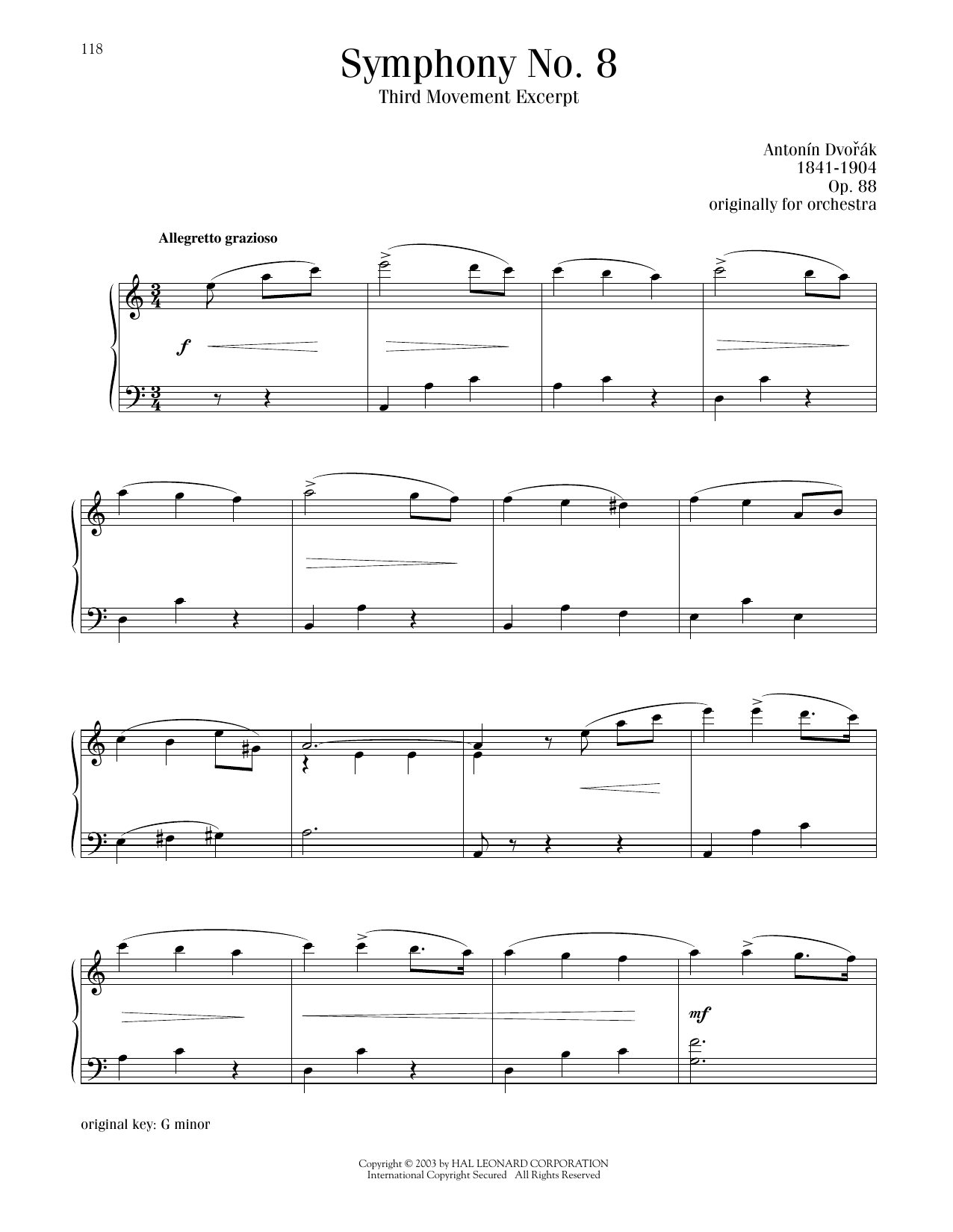 Product picture to: Symphony No. 8 in G Major, Third Movement