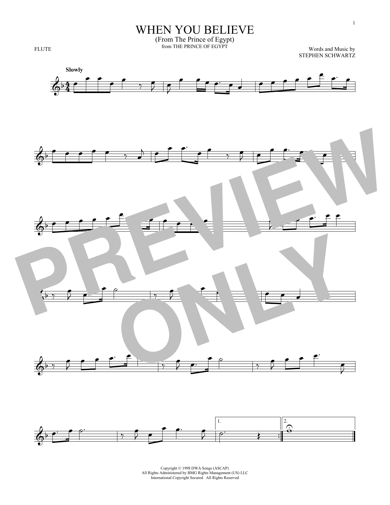 Product gallery: Page 1 of 1 When You Believe (from The Prince Of Egypt), Whitney Houston and Mariah Carey