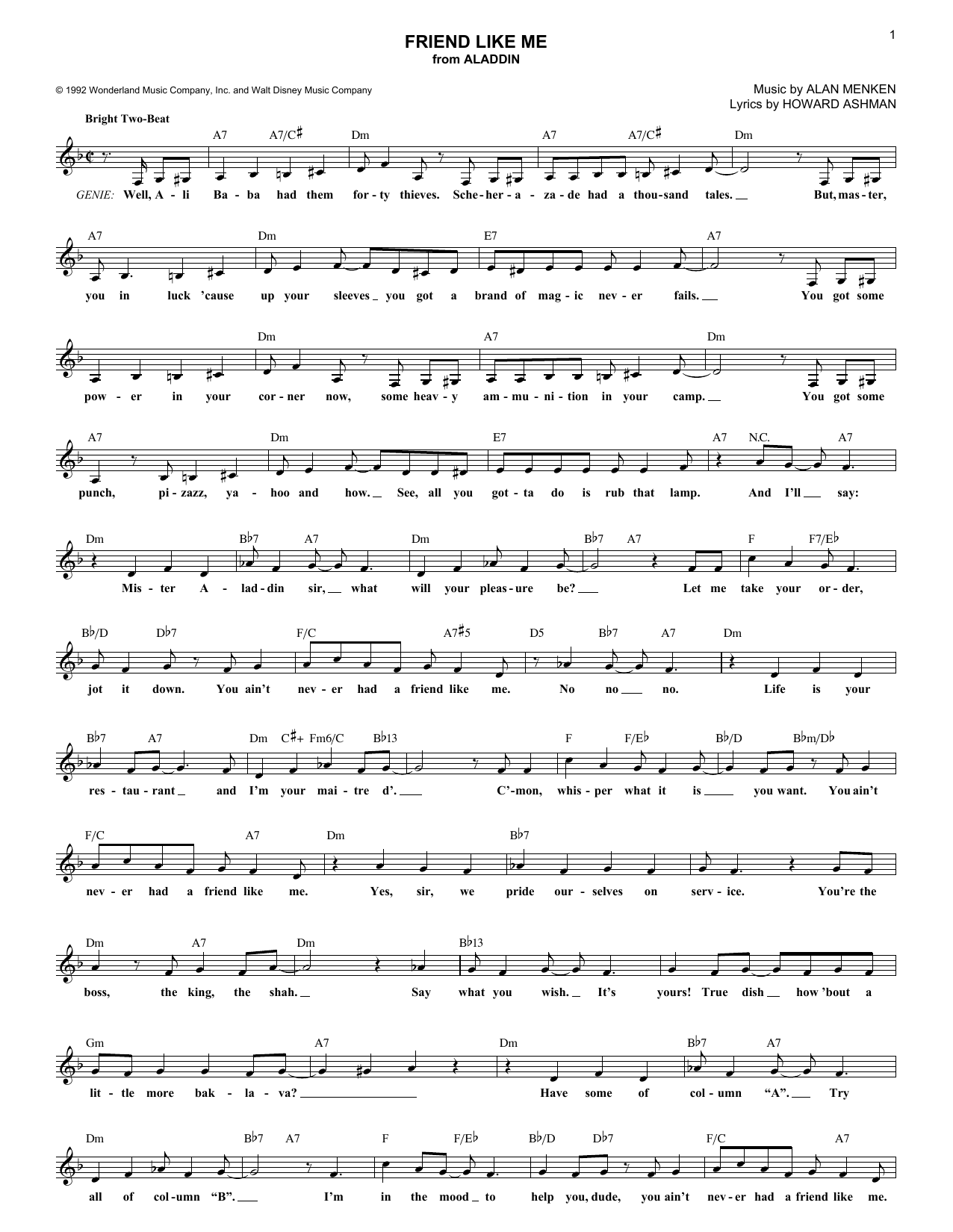 Produktbild zu: Friend Like Me (from Aladdin)