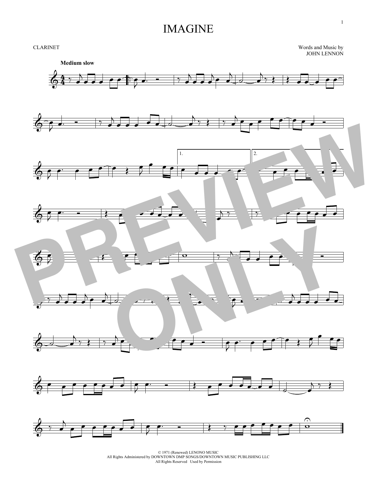 Produktgalerie: Seite 1 von 1 Imagine, John Lennon, Klarinette