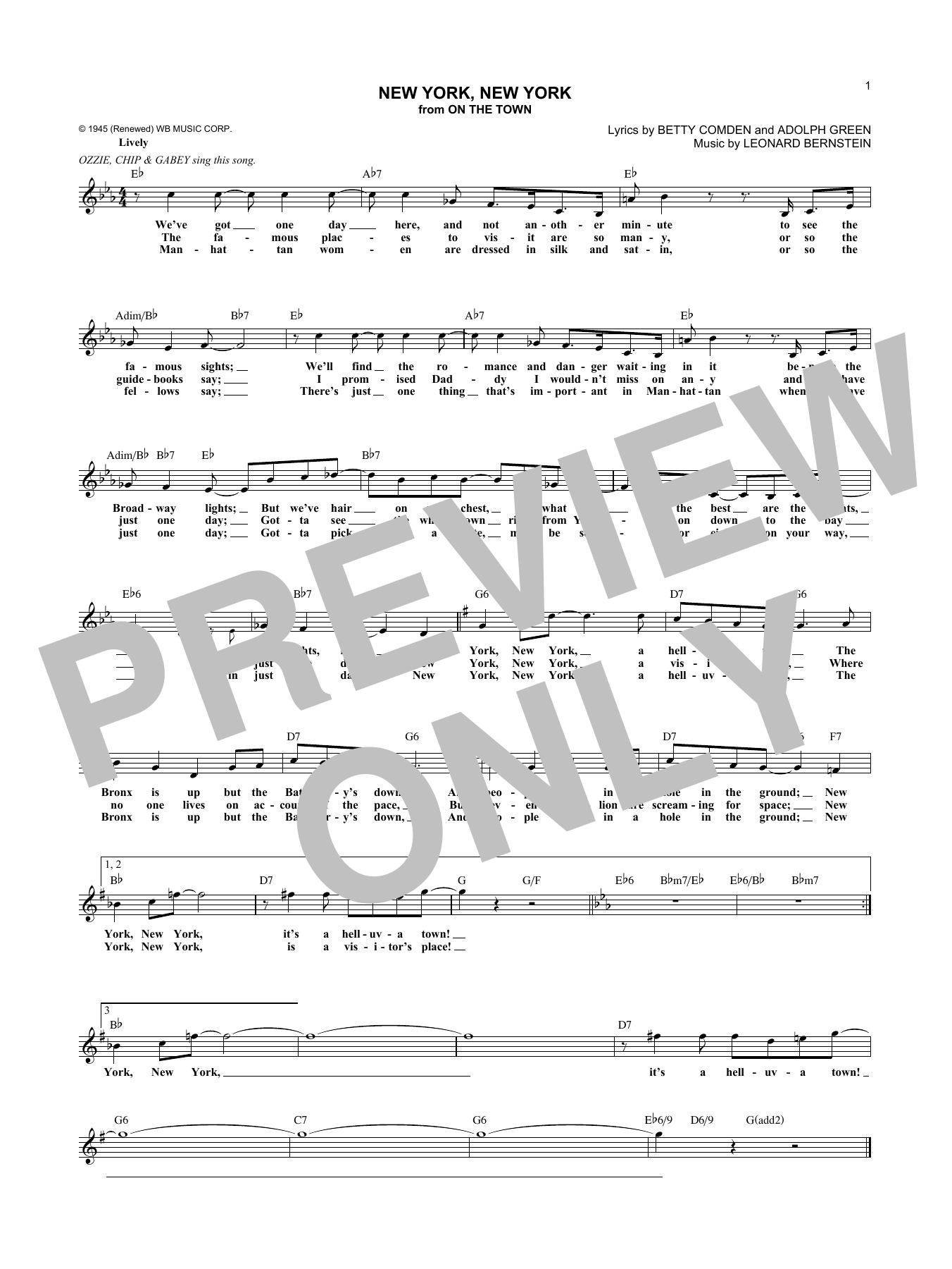 Product picture to: New York, New York (from On the Town)