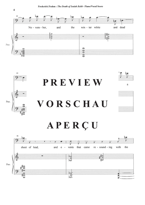 Product gallery: Page 15 of 21 The Death of Isiah Robb , , (mezzo soprano, baritone + male choir TBB + piano)
