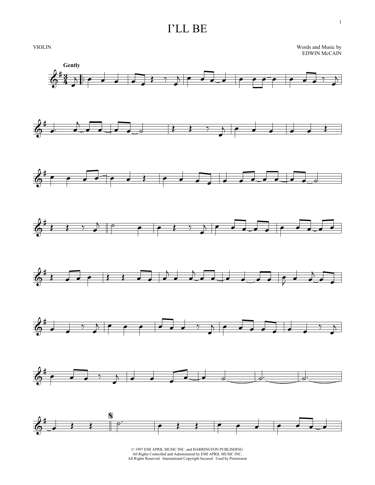 Product gallery: Page 1 of 1 I'll Be, Edwin McCain