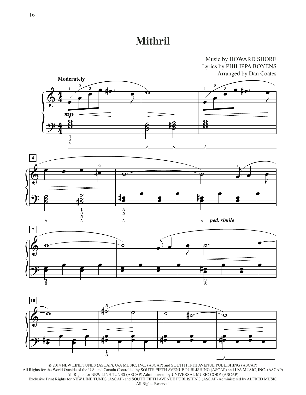 Produktbild zu: Mithril (from The Hobbit: The Battle of the Five Armies) (arr. Dan Coates)