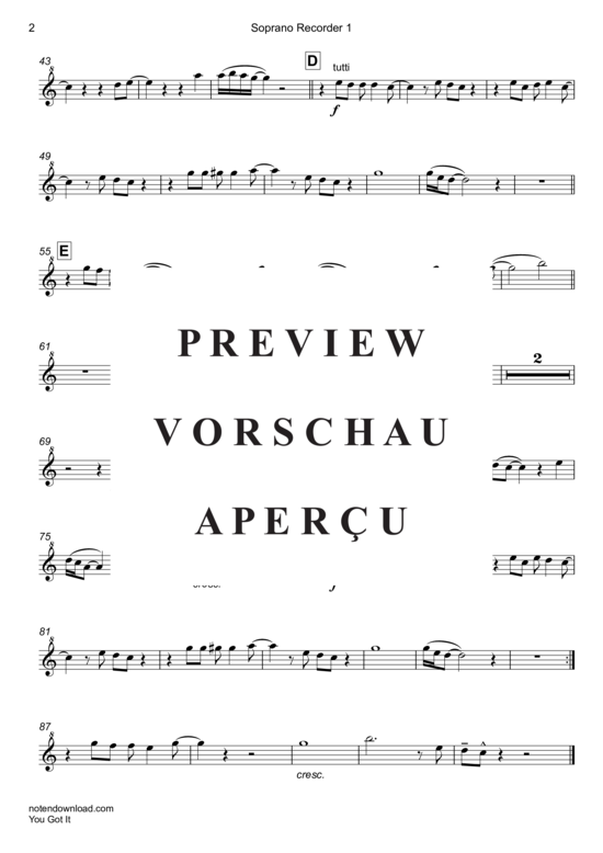 Product gallery: Page 7 of 21 You Got It (Blockflöten Quintett/Ensemble S(Sno)  S A(S)  T(A) , Orbison, Roy,  B Cb)