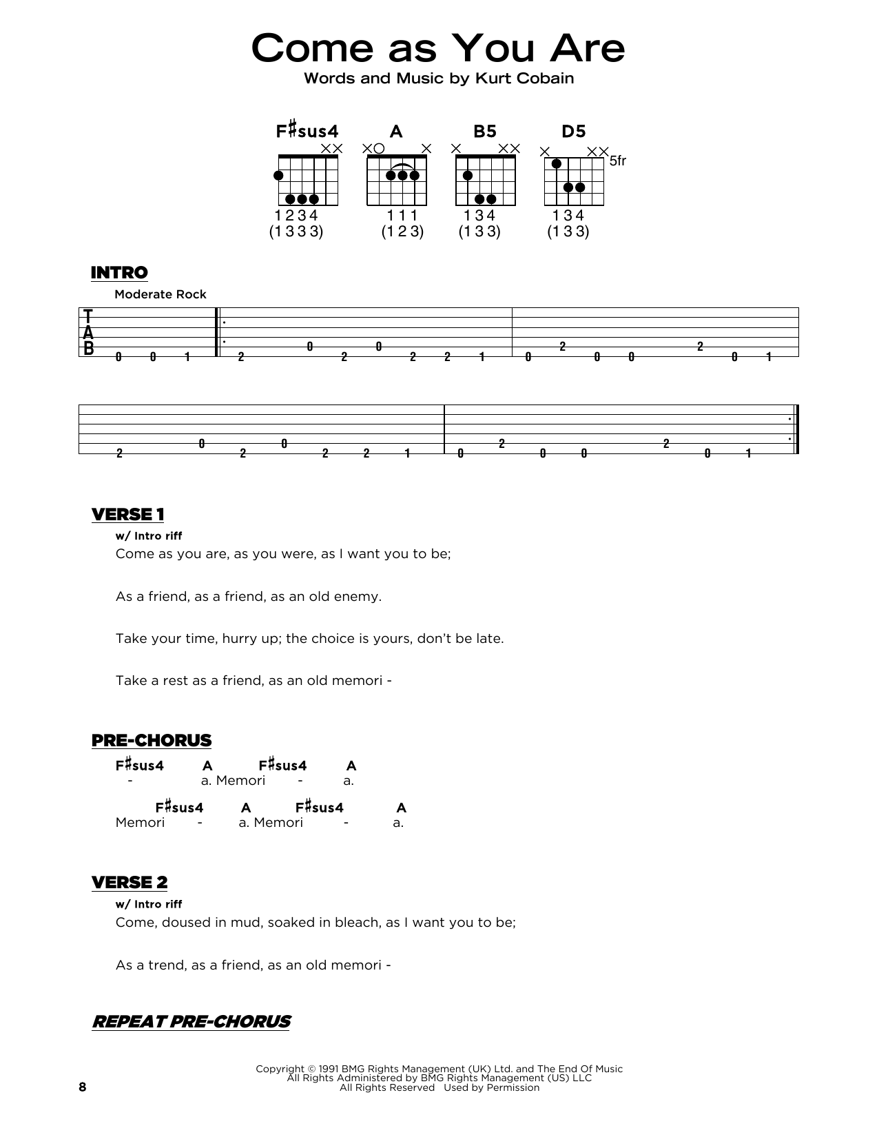 Produktgalerie: Seite 1 von 1 Come As You Are, Nirvana, Gitarre