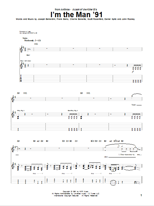 Produktgalerie: Seite 1 von 1 I'm The Man '91, Anthrax, Gitarre
