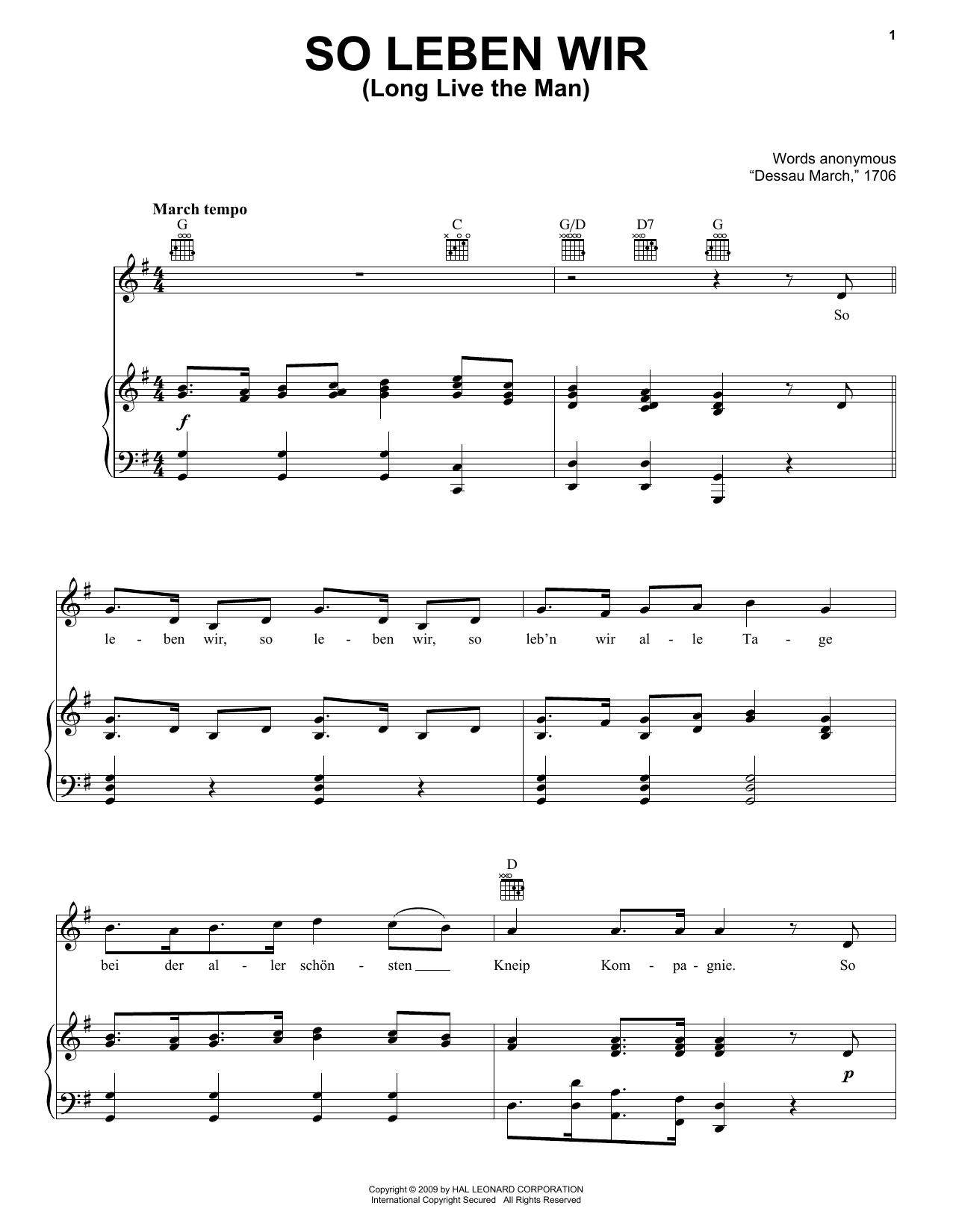 Product gallery: Page 1 of 1 So Leben Wir (Long Live The Man), Traditional