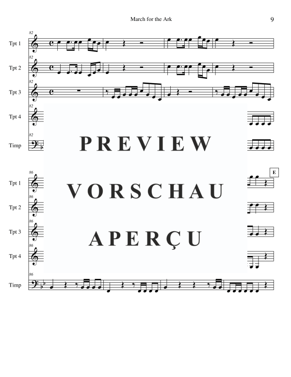 Product gallery: Page 11 of 11 March for the Ark, , Trumpet Quartet and Timpani