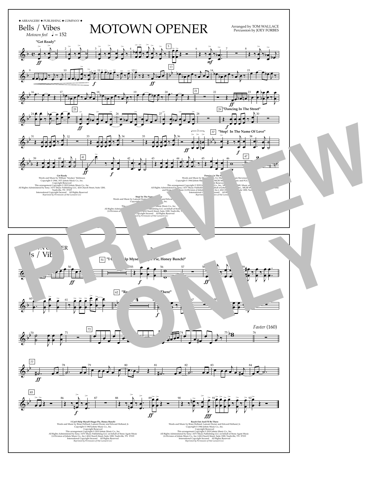 Product picture to: Motown Theme Show Opener (arr. Tom Wallace) - Bells/Vibes