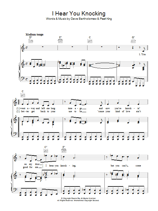 Produktgalerie: Seite 1 von 1 I Hear You Knocking, Dave Bartholomew, Gesang, Gitarre, Klavier