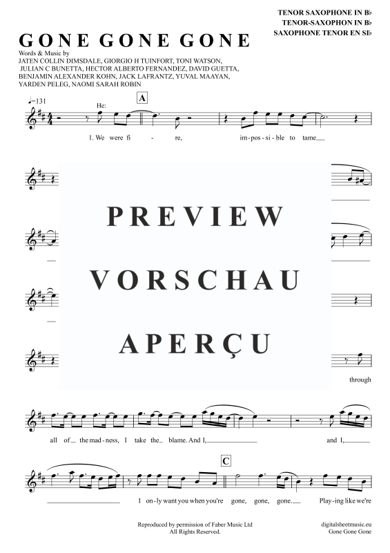 Produktgalerie: Seite 2 von 5 Gone Gone Gone, Guetta, David Swims, Teddy Tones And I, Tenorsaxophon