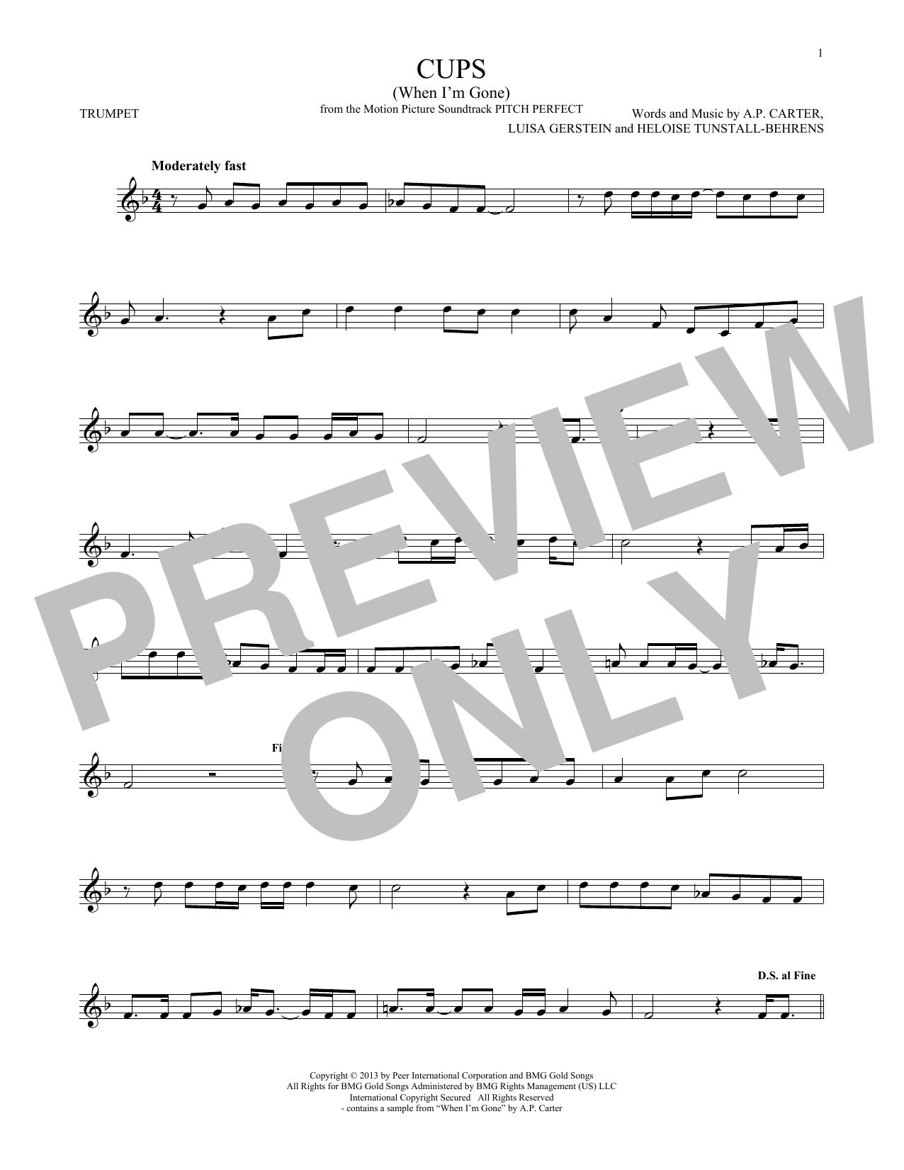 Produktgalerie: Seite 1 von 1 Cups (When I'm Gone), Anna Kendrick, Trompete