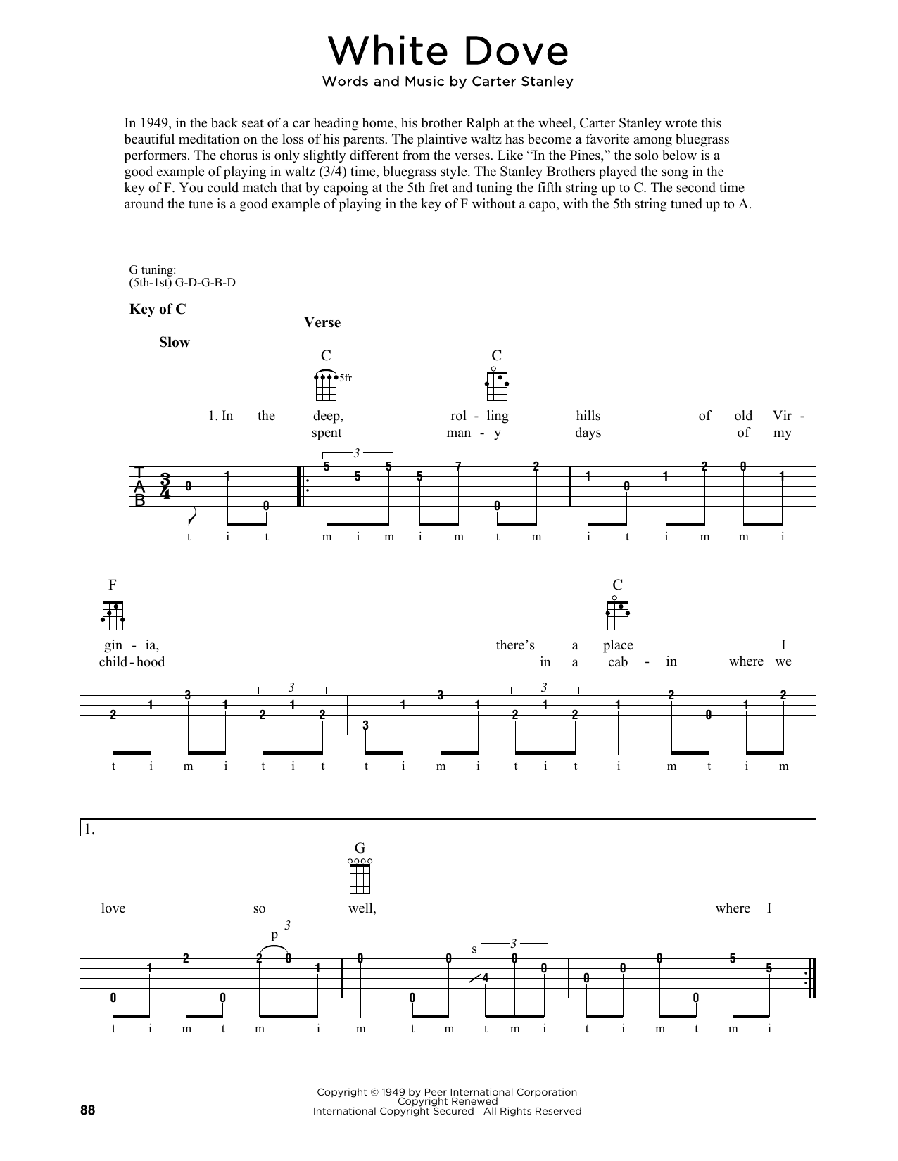 Produktgalerie: Seite 1 von 1 White Dove (arr. Fred Sokolow), The Stanley Brothers, Banjo