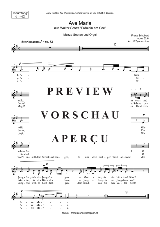 gallery: Ave Maria d1 - d2 , , (Mezzo-Sopran + Orgel)