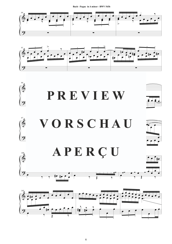 Produktgalerie: Seite 7 von 10 Fuge in A-Moll BWV 543b - Piano Version, , Klavier Solo