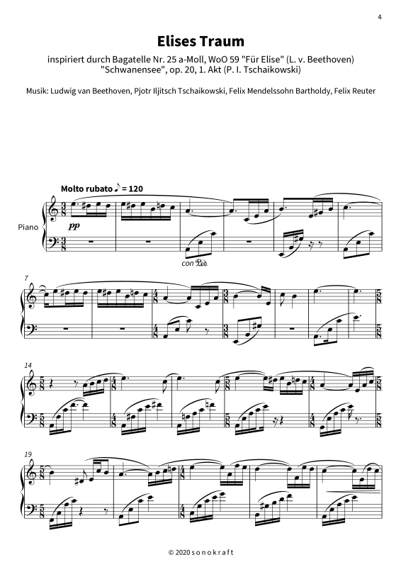 gallery: Elises Traum - Inspiriert von Beethovens Für Elise & Tschaikowskis Schwanensee Op.20, , Klavier Solo