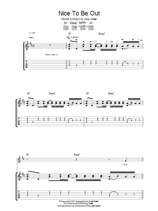 Produktgalerie: Seite 1 von 1 Nice To Be Out, Stereophonics, Gitarre