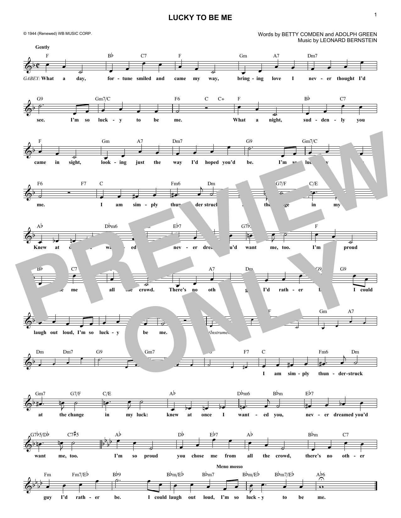 Produktbild zu: Lucky To Be Me (from On The Town)