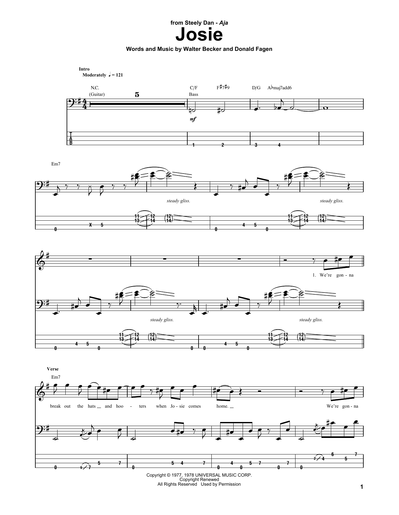 Produktgalerie: Seite 1 von 1 Josie, Steely Dan, E-Bass