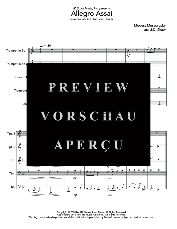 Produktgalerie: Seite 9 von 11 Allegro Assai, , (Blechbläser Quintett)