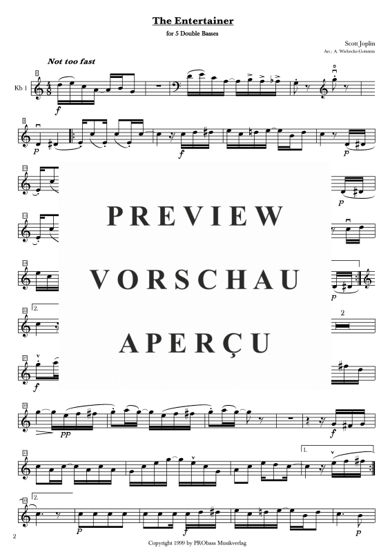 gallery: The Entertainer, , Double Bass Quintet