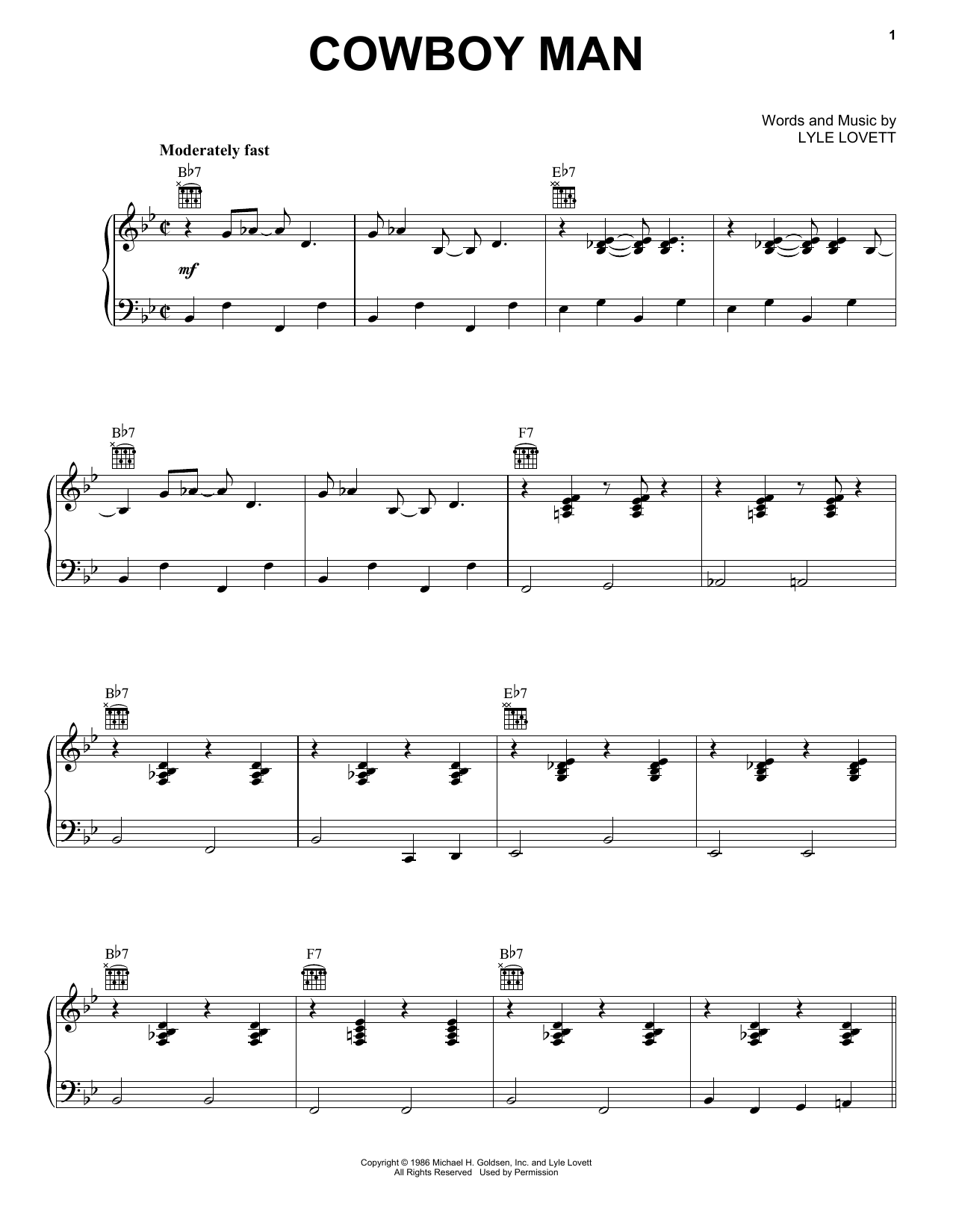 Produktgalerie: Seite 1 von 1 Cowboy Man, Lyle Lovett, Gesang, Gitarre, Klavier