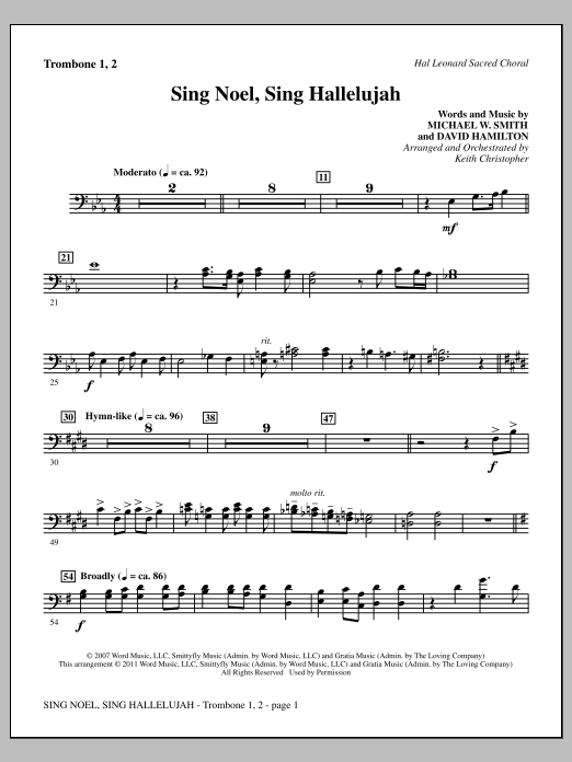 Product picture to: Sing Noel, Sing Hallelujah - Trombone 1 & 2