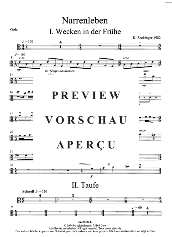 gallery: Narrenleben , , (Suite für Trompete + Ensemble) Viola
