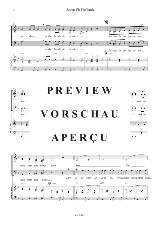 gallery: Joshua Fit The Battle Ob Jerico , , (Gemischter Chor SAB + Klavier)
