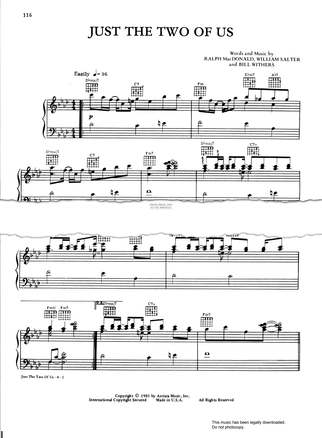 Produktgalerie: Seite 1 von 1 Just The Two Of Us, Grover Washington Jr, Gesang, Gitarre, Klavier