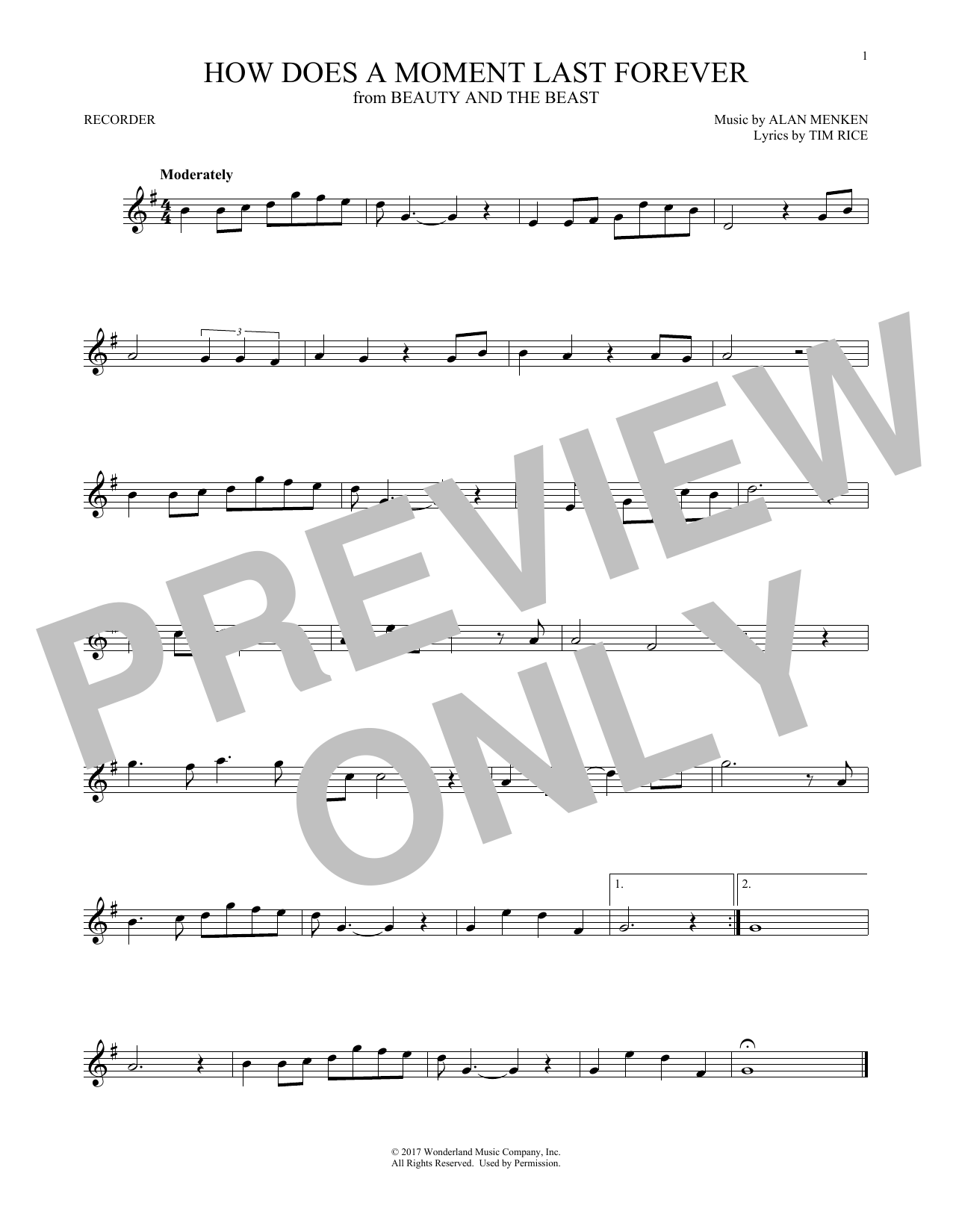 Product gallery: Page 1 of 1 How Does A Moment Last Forever (from Beauty and the Beast), Celine Dion