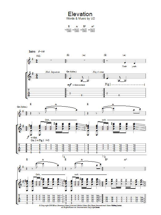 Produktgalerie: Seite 1 von 1 Elevation, U2, Gitarre