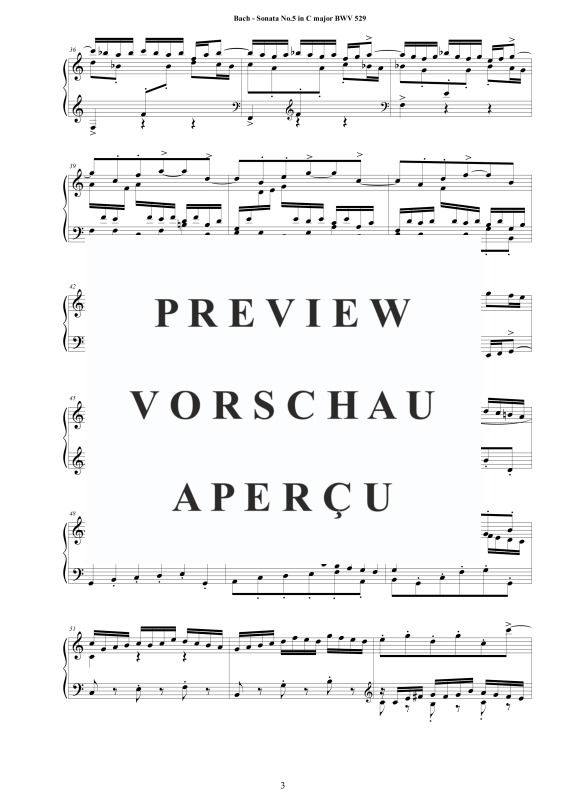 Product gallery: Page 4 of 11 Sonata No.5 in C-Durr BWV 529, , Harpsichord/Solo Piano