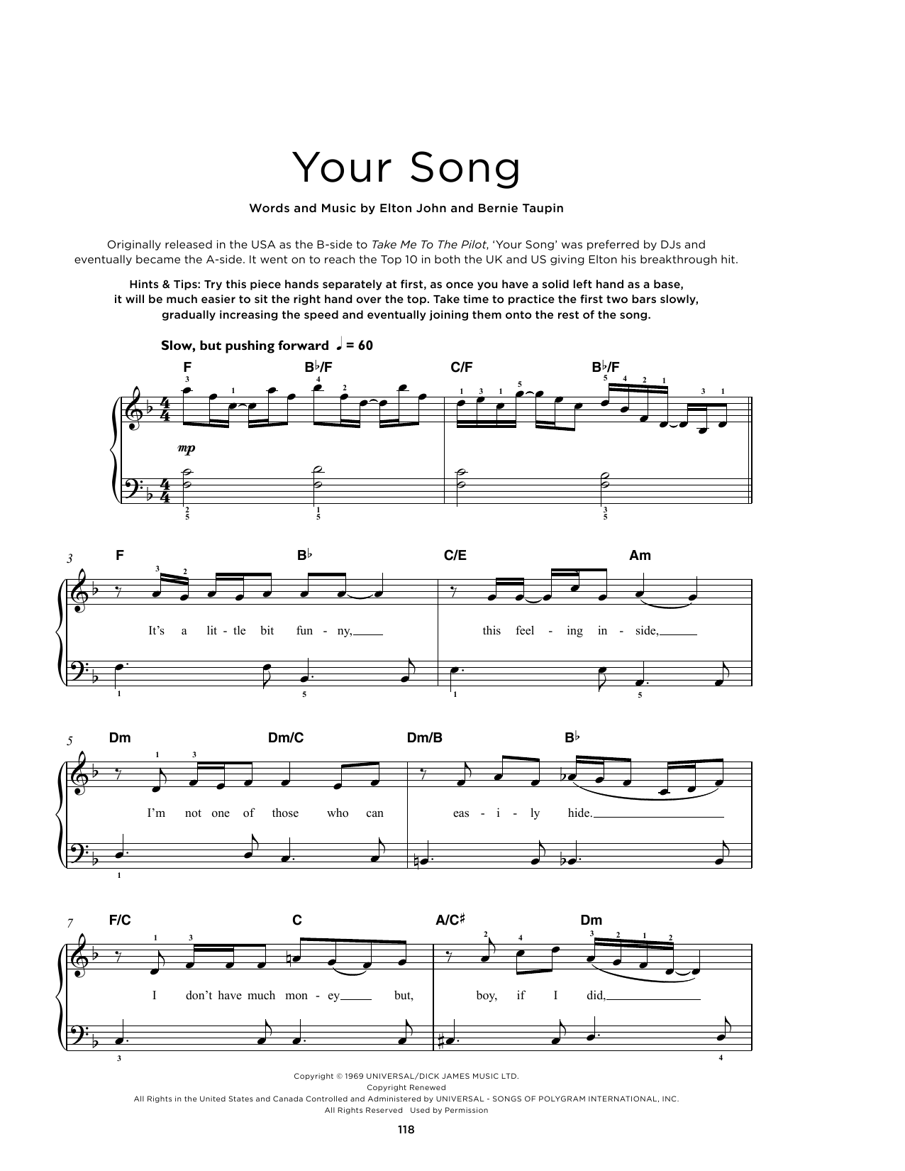 Produktbild zu: Your Song