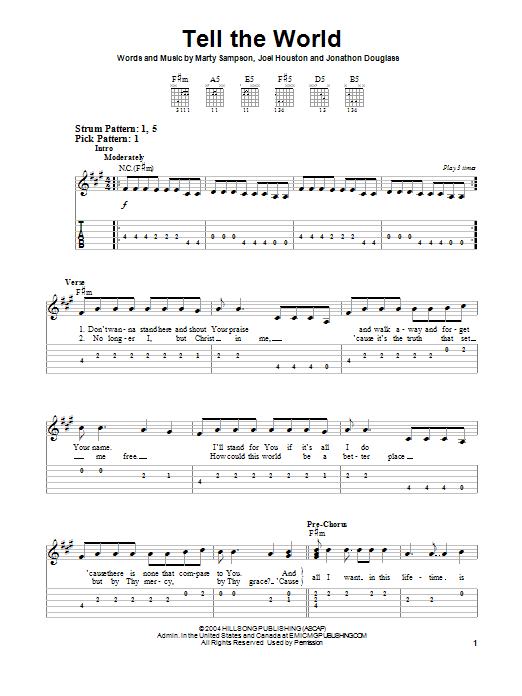 Product gallery: Page 1 of 1 Tell The World, Hillsong United