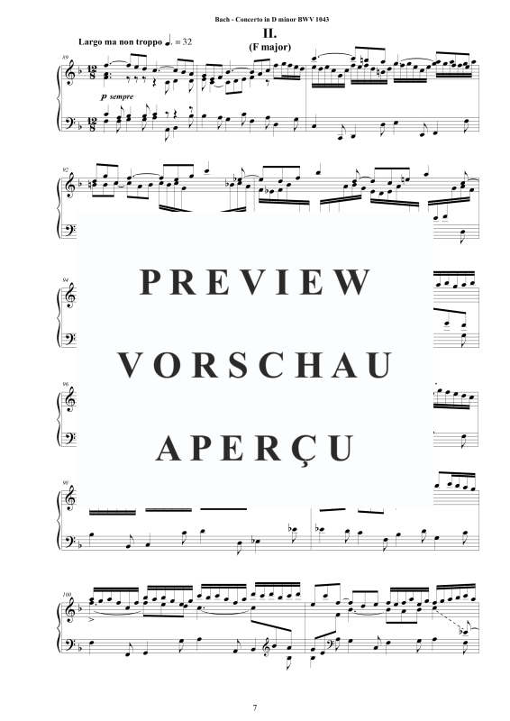 Produktgalerie: Seite 8 von 11 Piano Concerto in D-Moll BWV 1043, , Klavier Solo