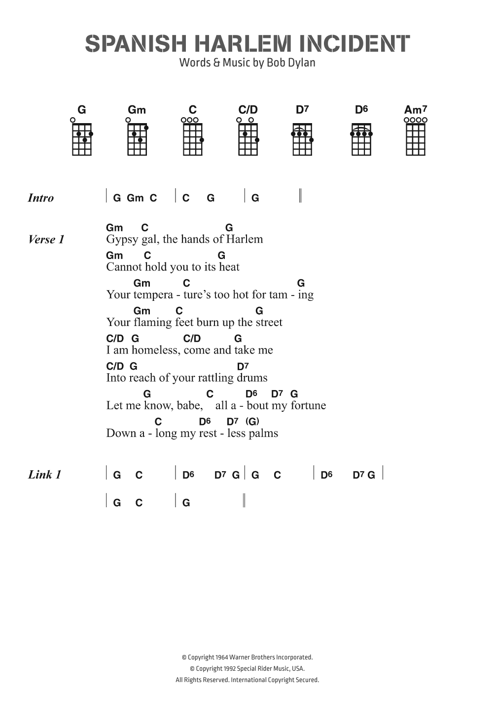Produktgalerie: Seite 1 von 1 Spanish Harlem Incident, Bob Dylan, Gesang, Gitarre, Klavier