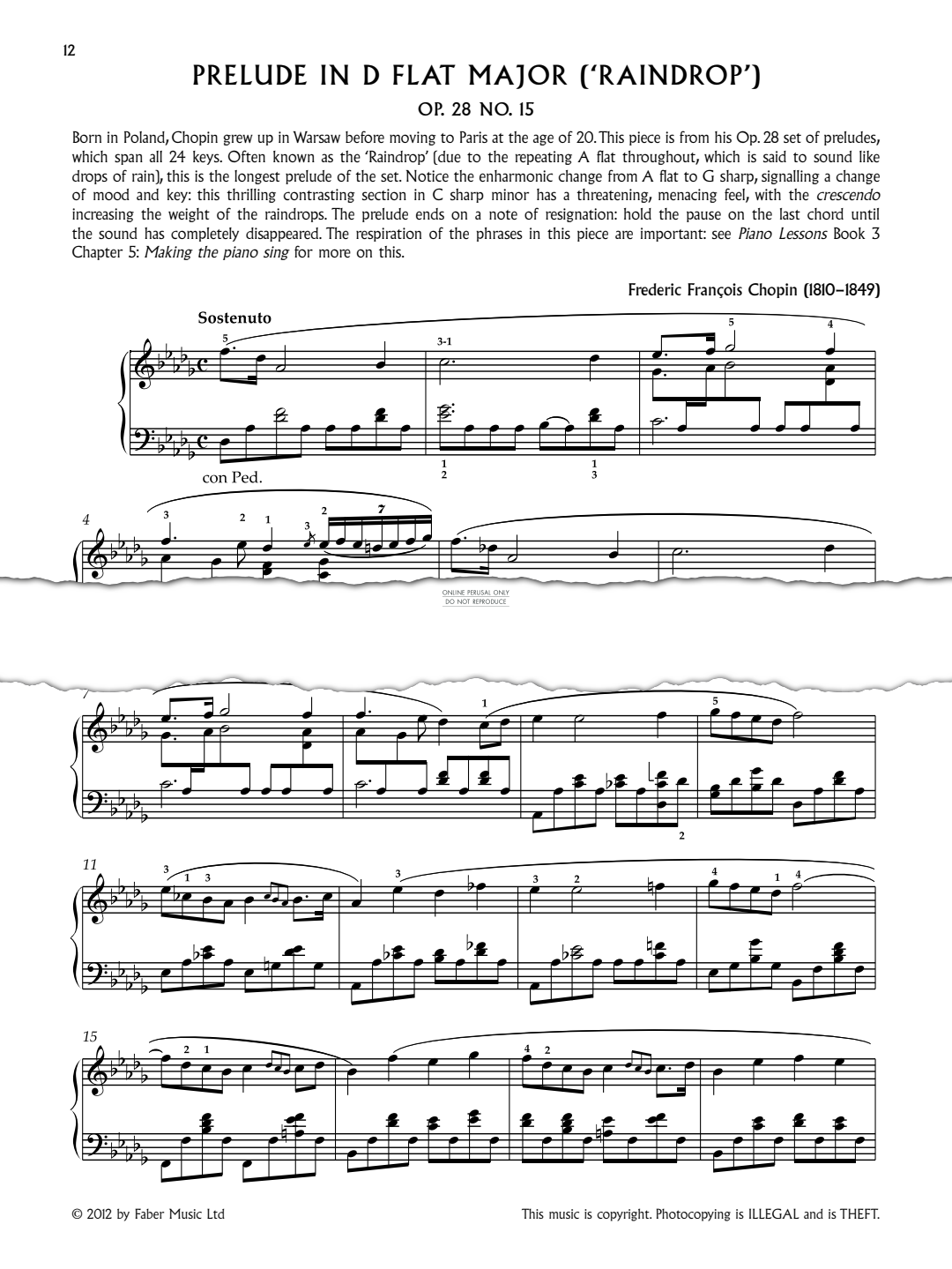Product picture to: Prelude in D Flat Major 'Raindrop'