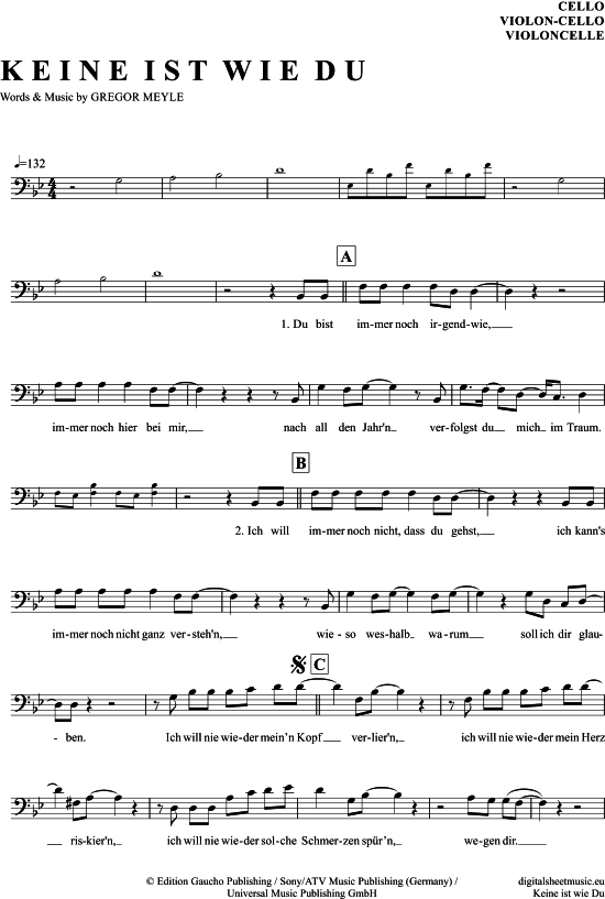 Produktgalerie: Seite 1 von 4 Keine Ist Wie Du , Meyle, Gregor, (Violon-Cello)