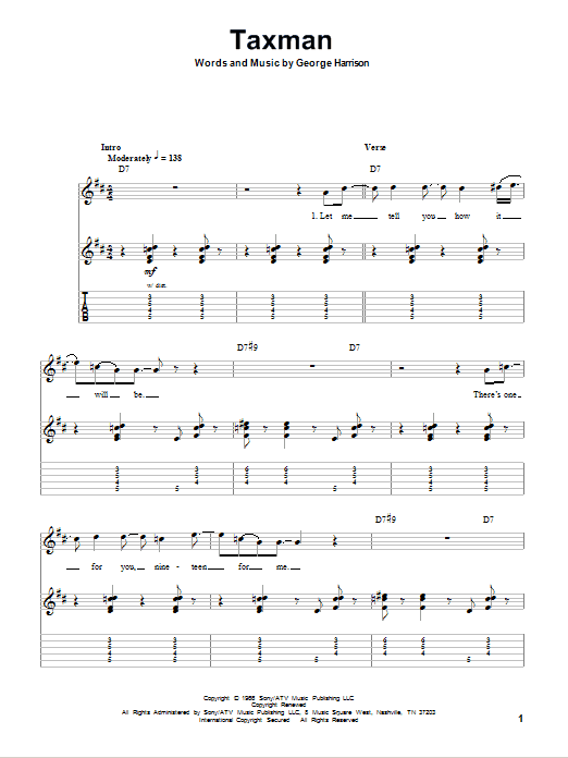 Product gallery: Page 1 of 1 Taxman, The Beatles