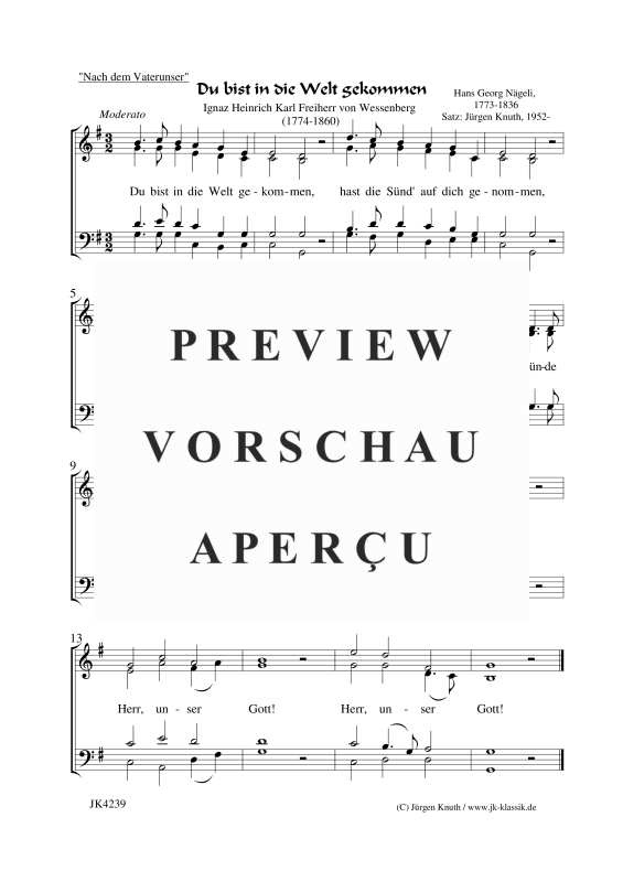 gallery: Du bist in die Welt gekommen, , Gemischter Chor