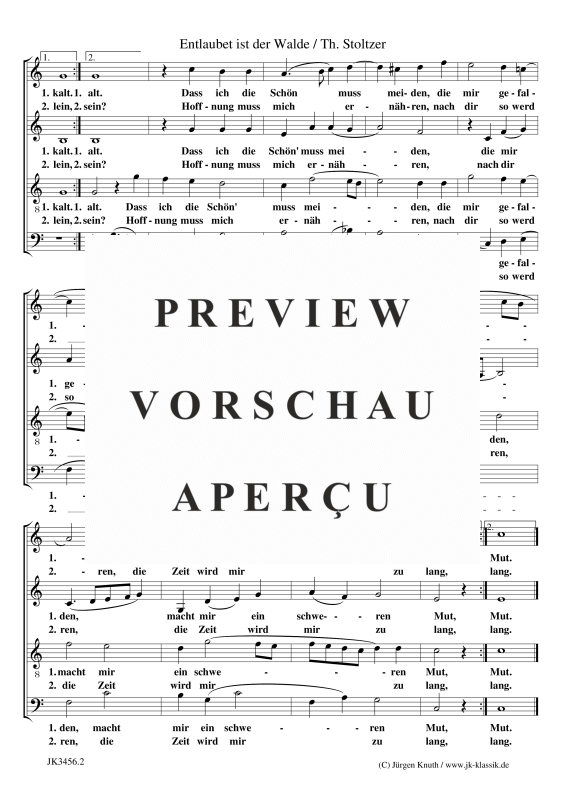 gallery: Entlaubet ist der Walde, , (Gemischter Chor)