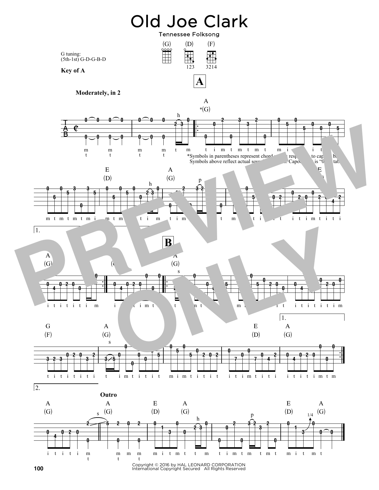 Produktgalerie: Seite 1 von 1 Old Joe Clark, Tennessee Folksong, Banjo