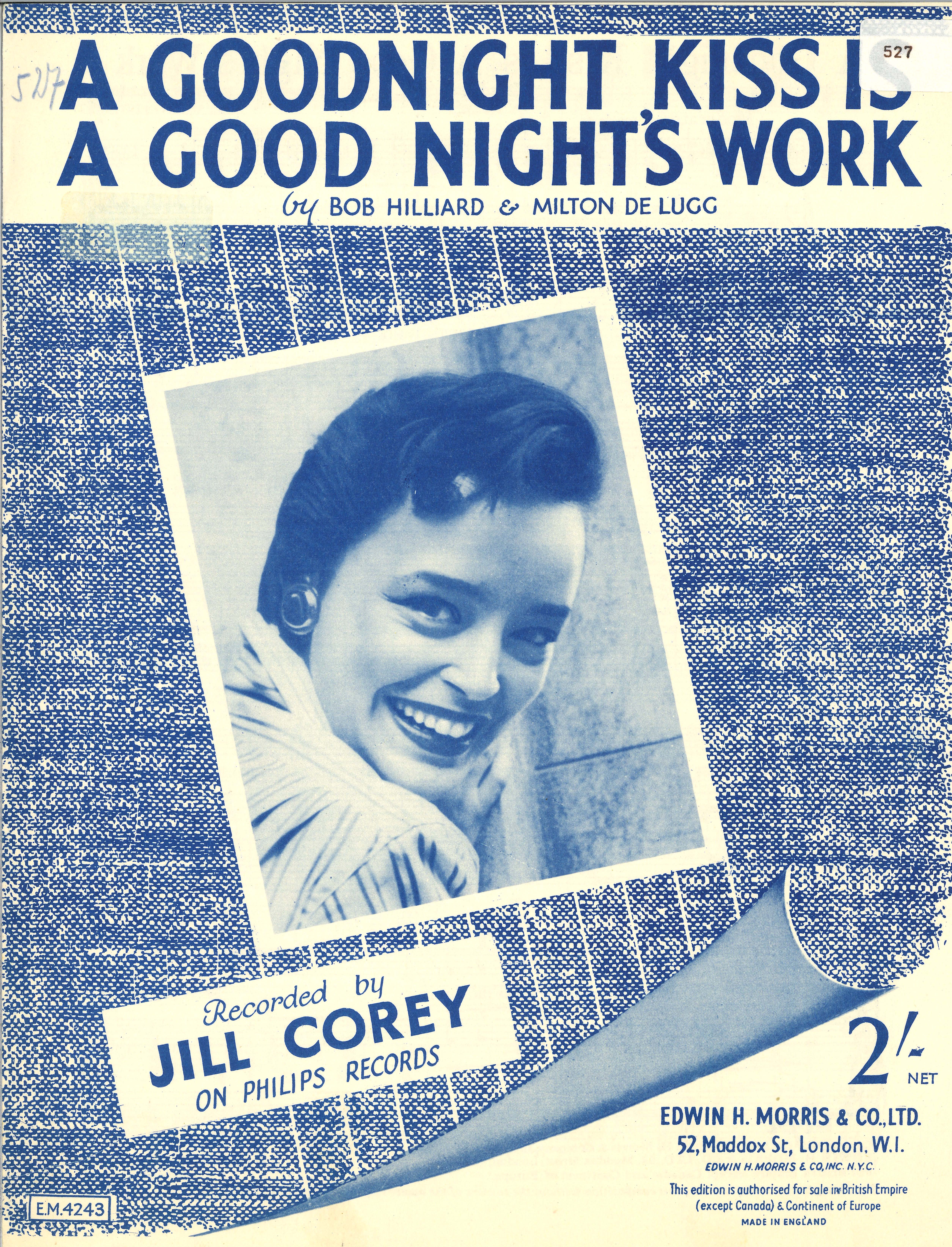 cover: A Goodnight Kiss Is A Good Night's Work, Jill Corey
