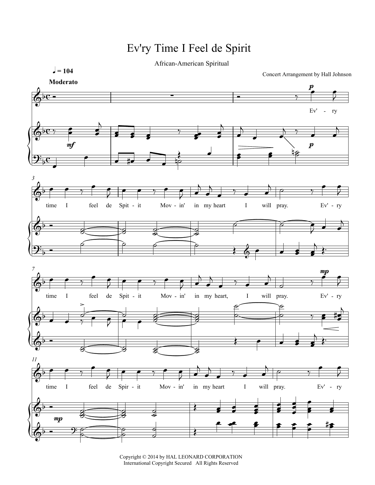 Produktbild zu: Ev'ry Time I Feel de Spirit (F)