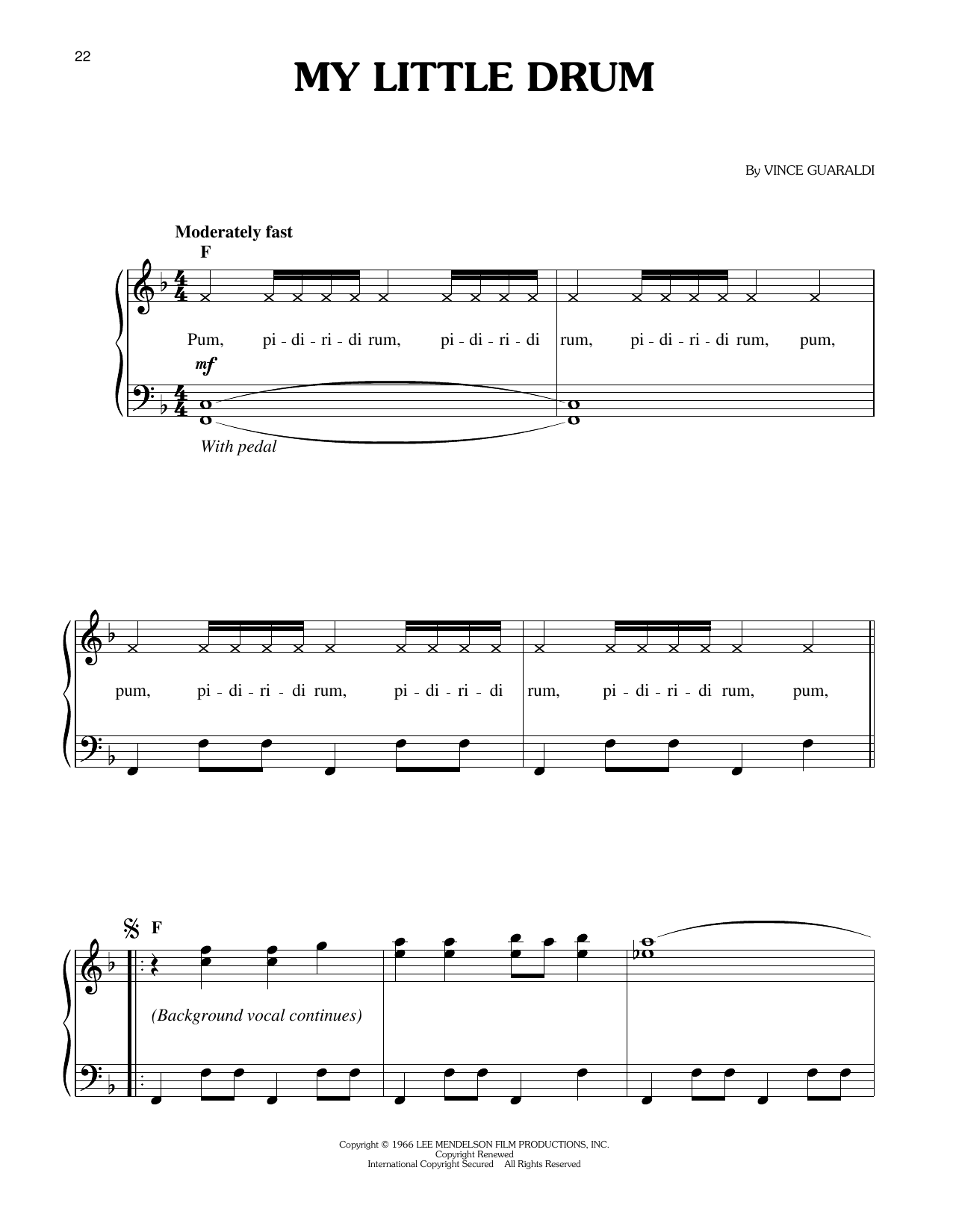 Produktgalerie: Seite 1 von 1 My Little Drum (from A Charlie Brown Christmas), Vince Guaraldi, Klavier