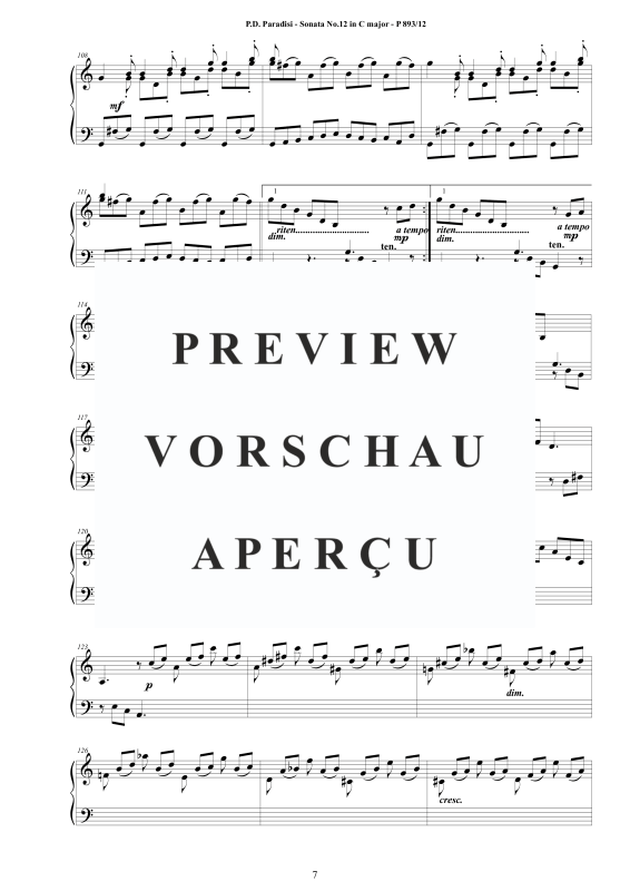 Produktgalerie: Seite 8 von 9 Sonate Nr. 12 in C-Dur, , Klavier Solo